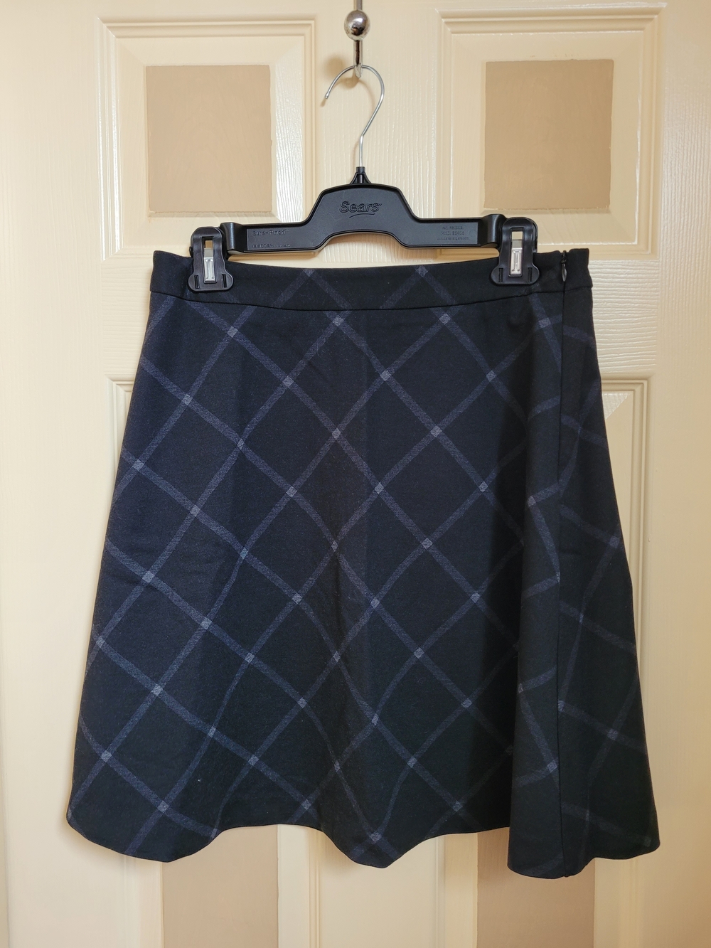 Mario Serrani Black Plaid Skater Skirt